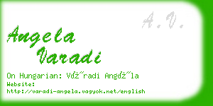 angela varadi business card